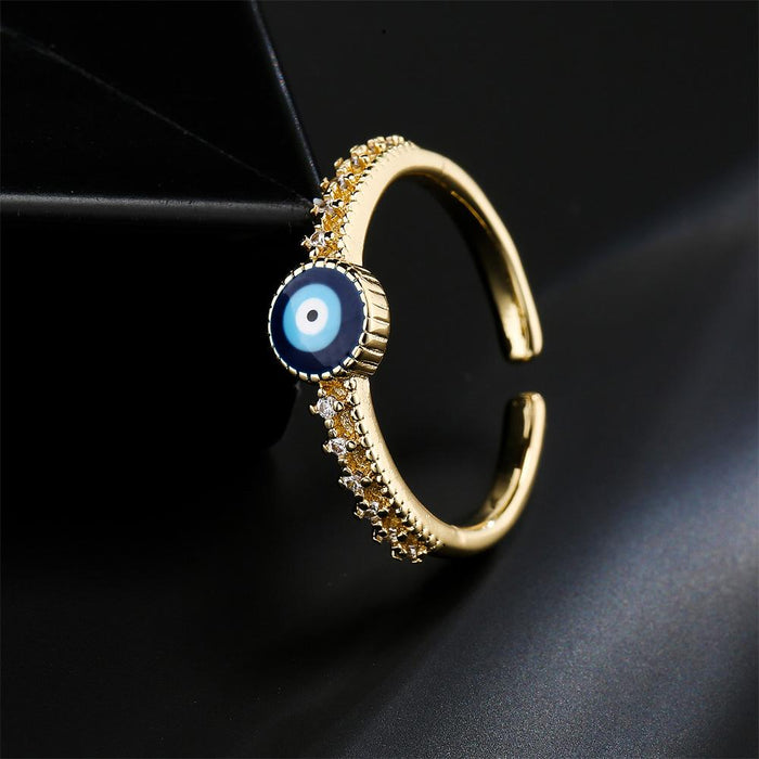 New Simple Oil Dripping Devil's Eye Opening Ring