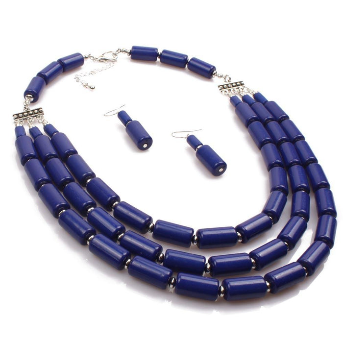 Women's Jewelry BEADED Three Piece Multi-layer Necklace Set