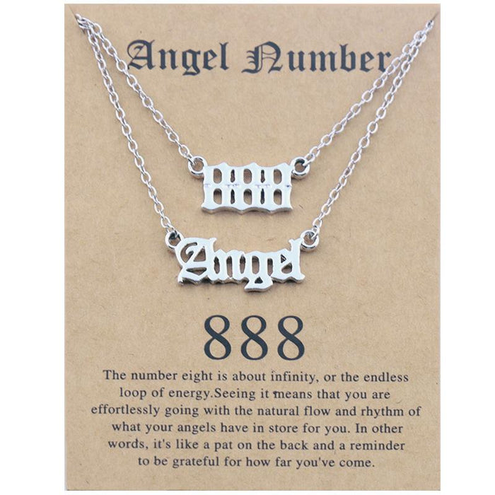 Angel Number Set Card Necklace