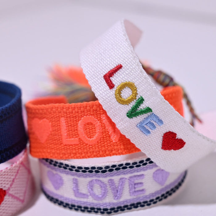 Bohemian Handmade Embroidery LOVE Letter Bracelet