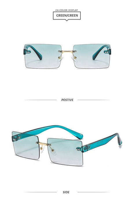 Square frameless color candy Sunglasses