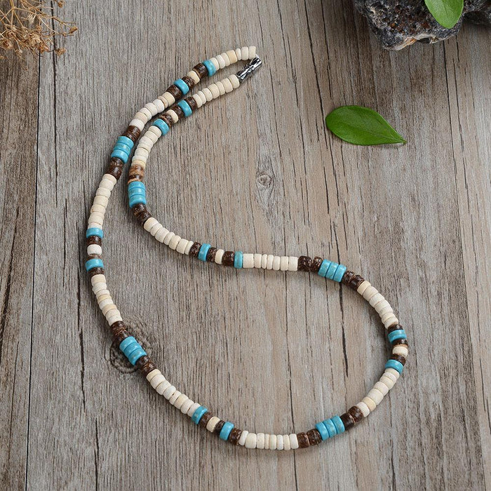 Bohemian Coconut Shell Turquoise Necklace