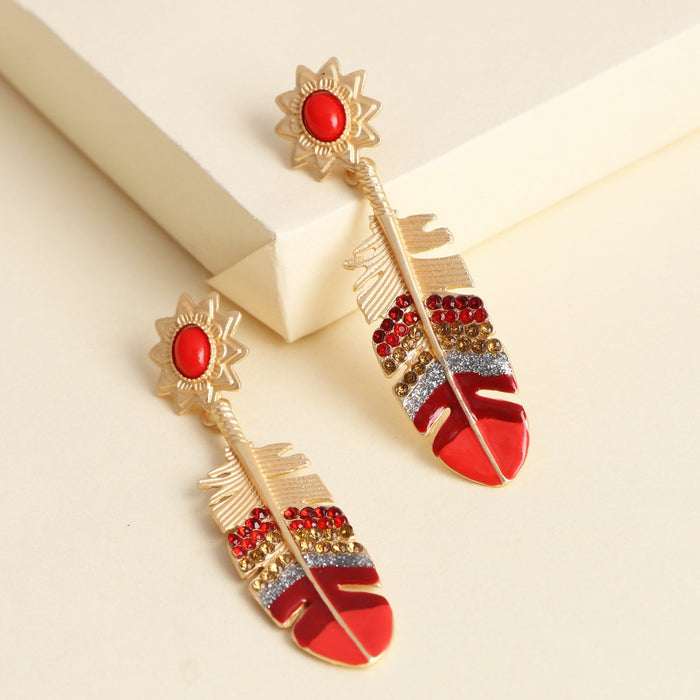 New Female National Style Feather Earrings Accessories