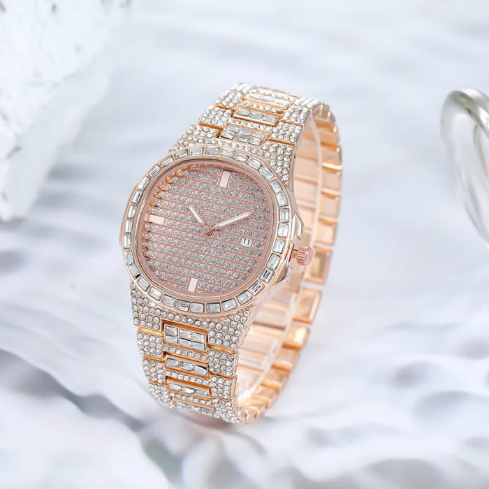 Women Watch Rhinestone Steel Quartz Fashion Wristwatch LLZ13891