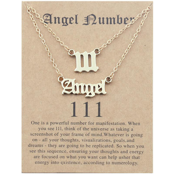 Angel Number Set Card Necklace