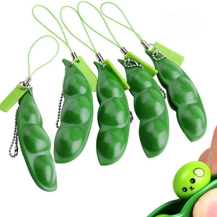 Pea Bean Keychain Decompression Squeeze Toy