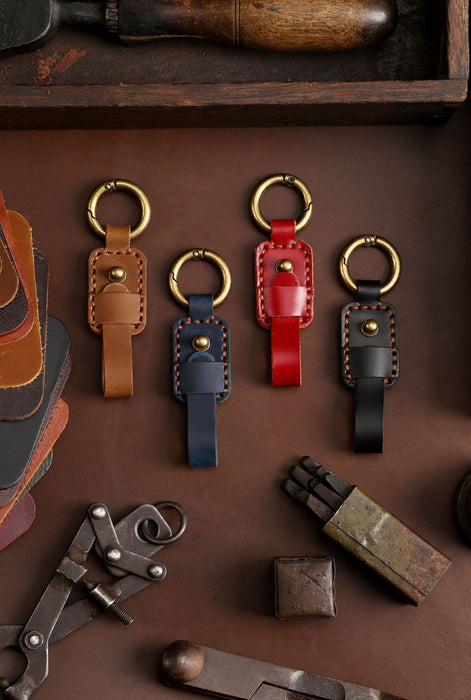 Fashion Simple Multicolour Leather Keychain