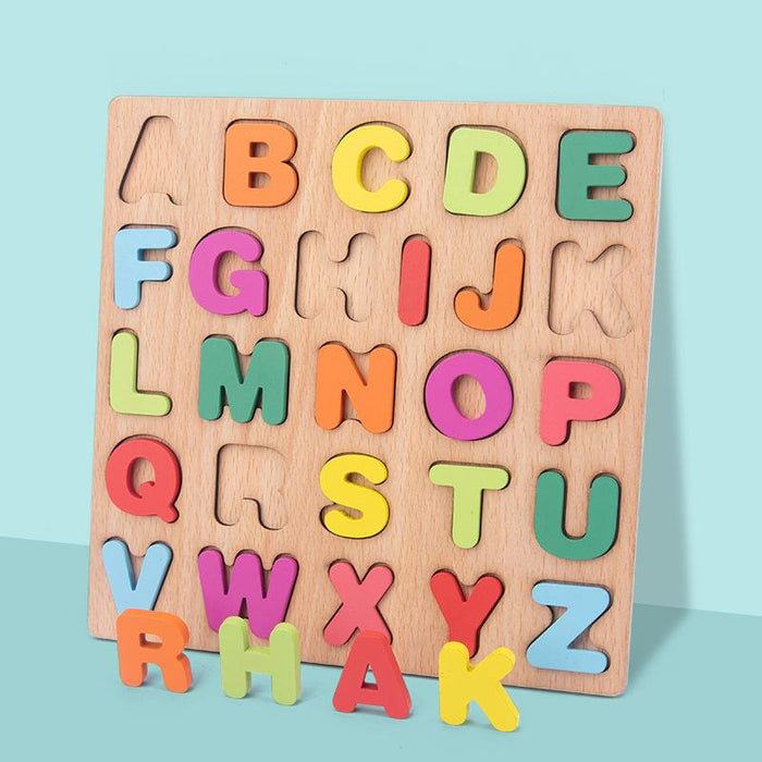 Wooden Numeric Alphabet Puzzle Toy