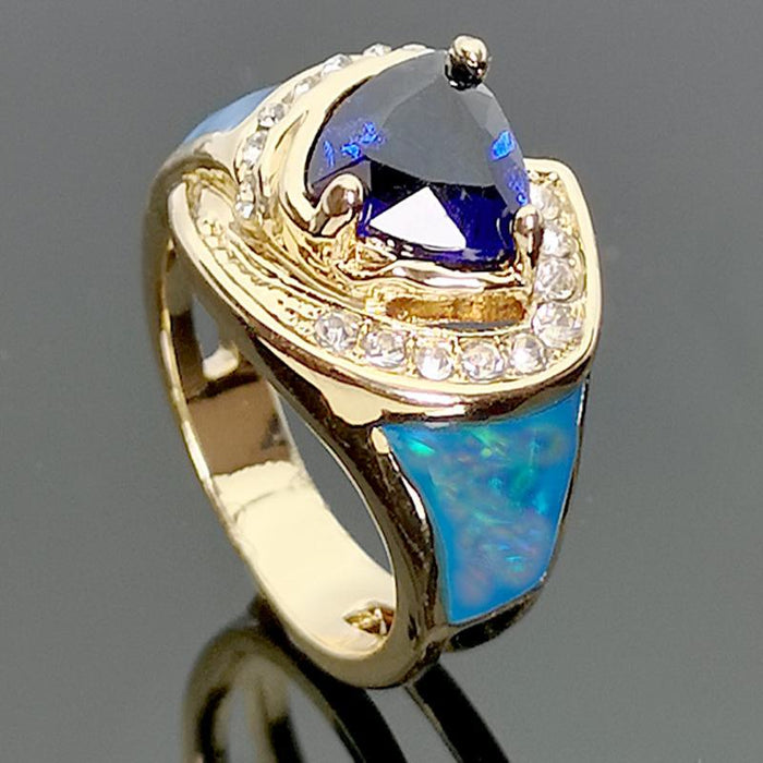 Blue Zircon Fashion Creative Women's Ring