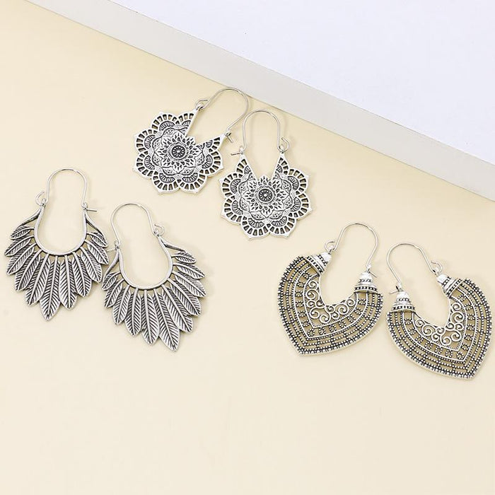 Ethnic Style Female Bohemian Court Style U-shaped Earrings Jewelry