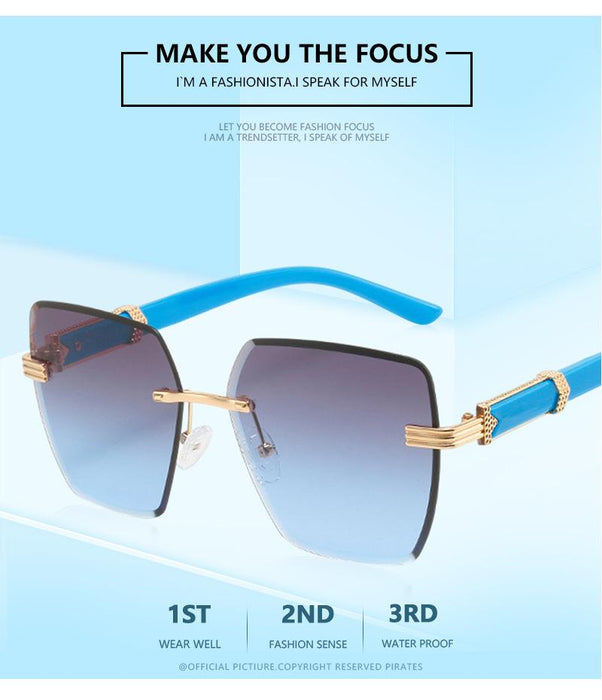 Frameless cut edge light luxury GRADIENT SUNGLASSES