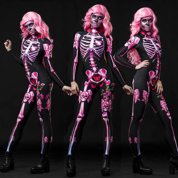 Halloween Costume Party Horror Skull Parent Dress Women's Jumpsuit