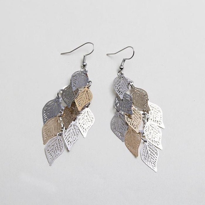 New Fashion LEAF EARRINGS COLOR Earrings Earrings Earrings Copper Accessories Jewelry