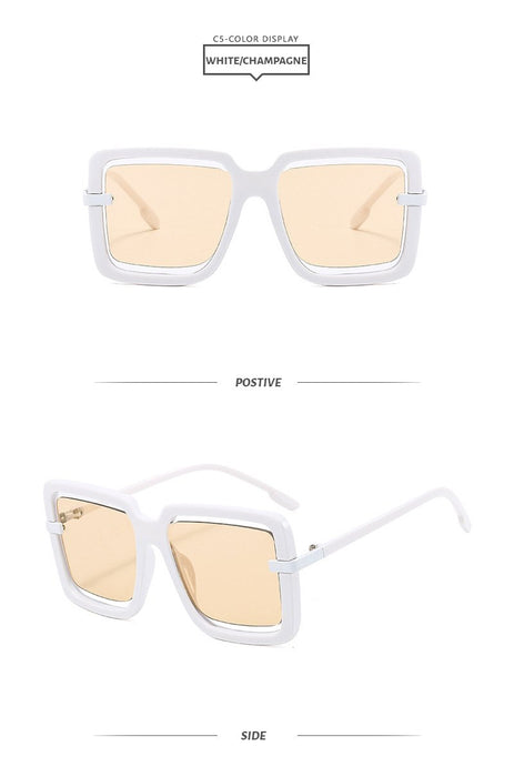 Hollow out large frame sunglasses