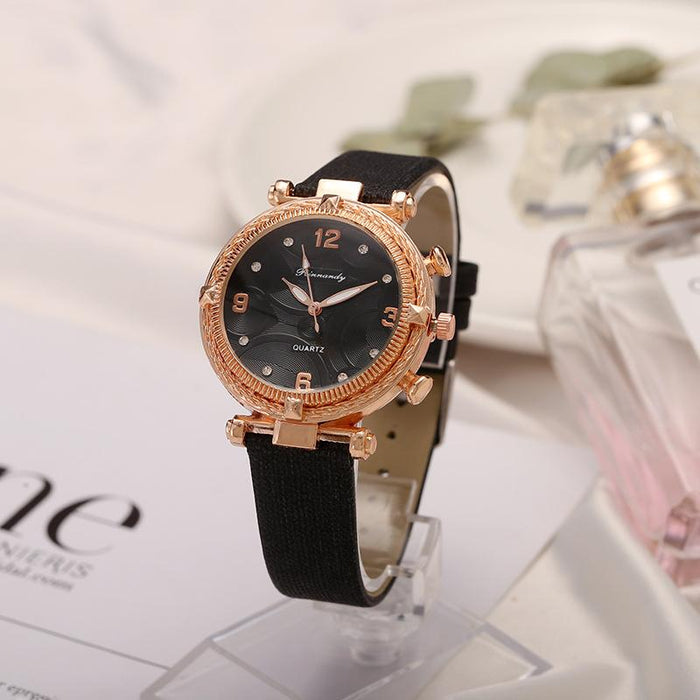 Fashion New Milan Three-dimensional Stripe Women's Watch with Digital Scale Llz22220