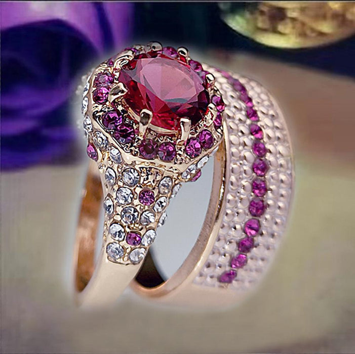 New Fashion Ruby Shape Ladies Ring