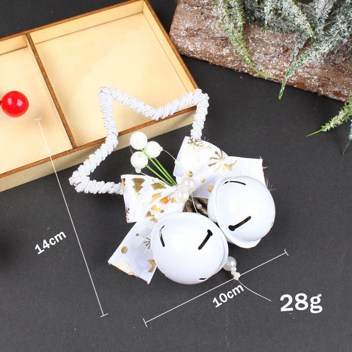 Christmas Five-pointed Star Bell Bow Ornaments Decoration