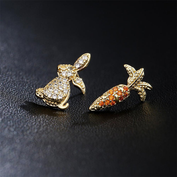 Sweet and Lovely Wind Rabbit Carrot Shaped Earrings