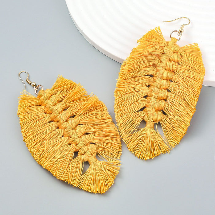 Women's Bohemian Style Hand Woven colour Matching Earrings