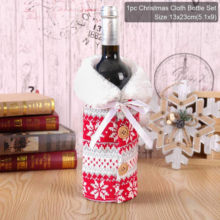 Christmas Decorations For Home Santa Claus Wine Bottle Cover