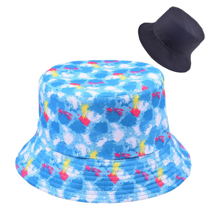 Graffiti Printed Fisherman Hat Hip Hop Sun-shading Hat Wear On Both Sides