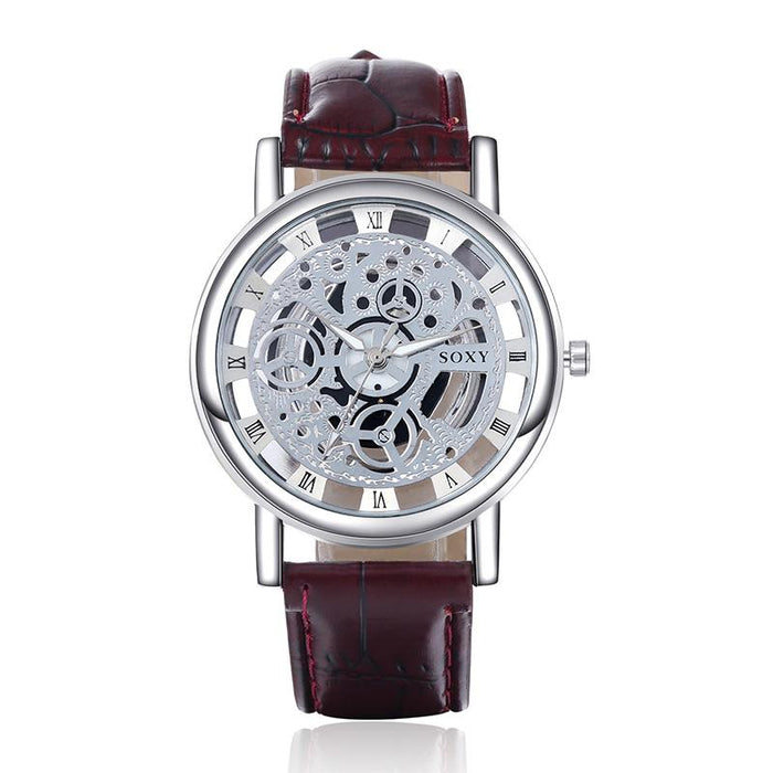 Hollow Steel Watches Men Retro Hombre Quartz Wrist Watch