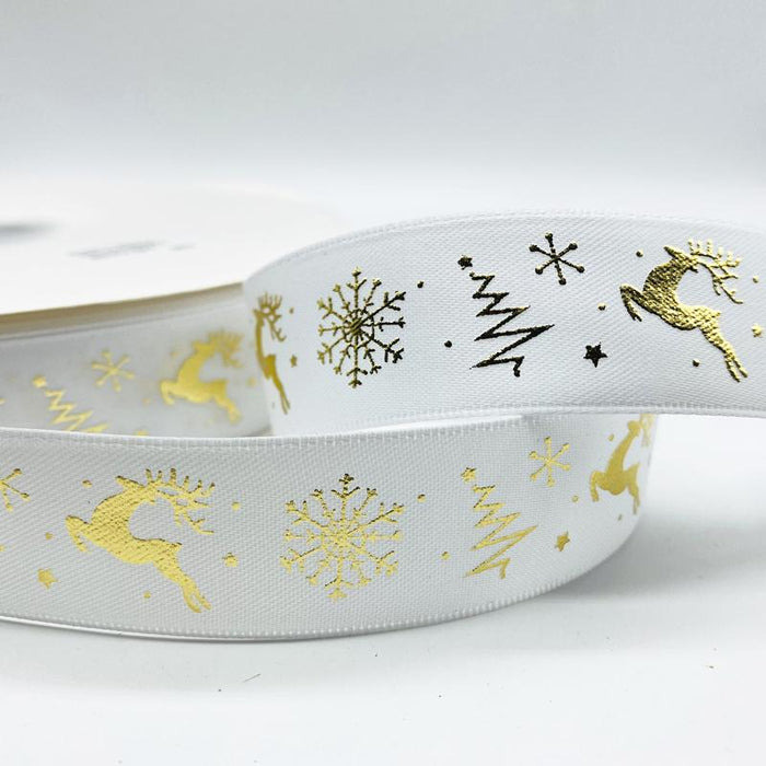 5yards 10mm 15mm 25mm Christmas Ribbon Printed