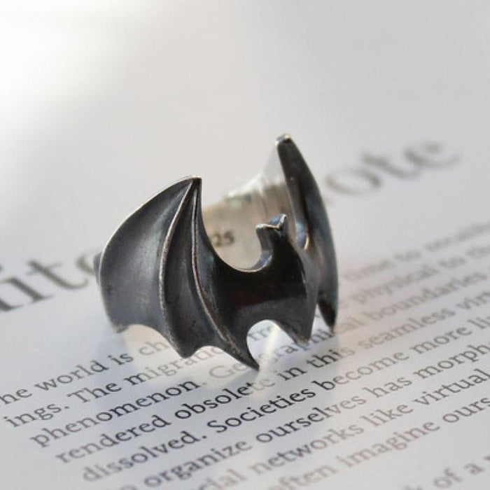 Bat Pattern Domineering Exaggerated Male Ring Adjustable Opening Jewelry