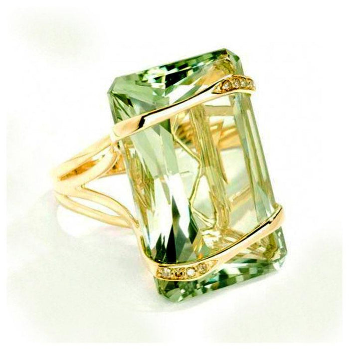 Fashion Personality Exaggerated Green Haoshi Ring