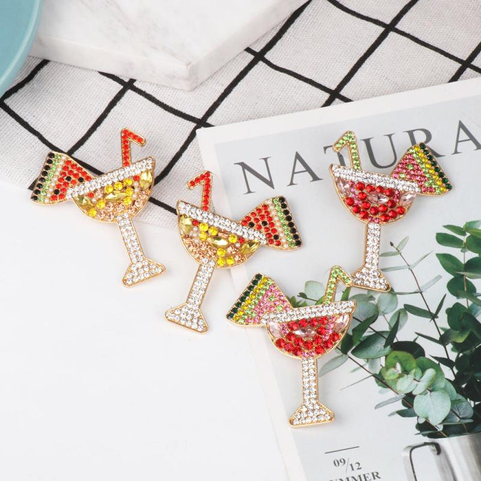 Female Jewelry Personalized Fruit Drink Cup Earrings Accessories