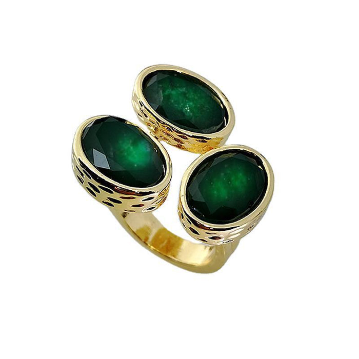 Classic Retro Exaggerated Imitation Emerald Ring