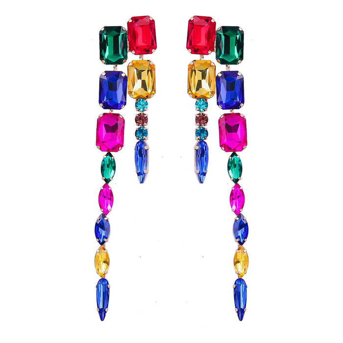 Women's Fashion Pendant Multicolour Rhinestone Earrings