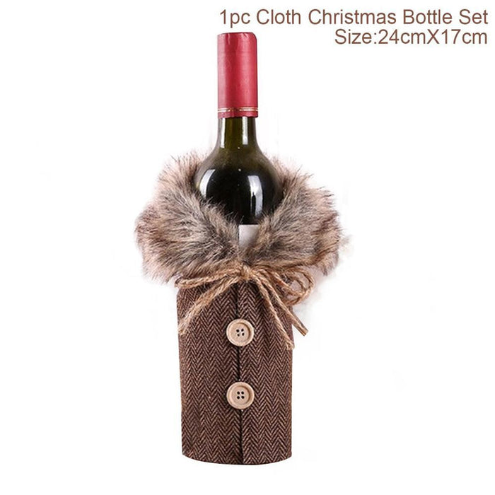 Christmas Decorations For Home Santa Claus Wine Bottle Cover