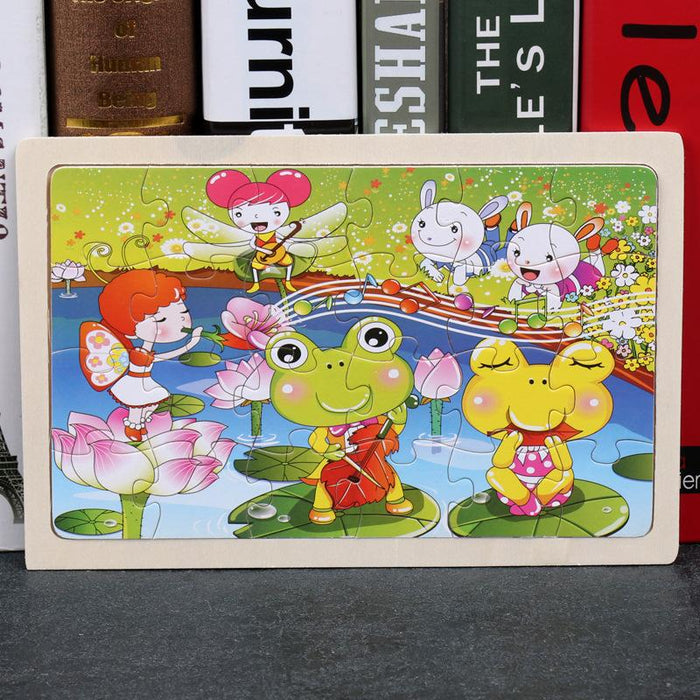 24 Pieces of Wooden Puzzle for Children