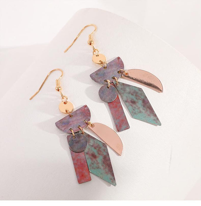 New Simple Colorful Geometric Earrings