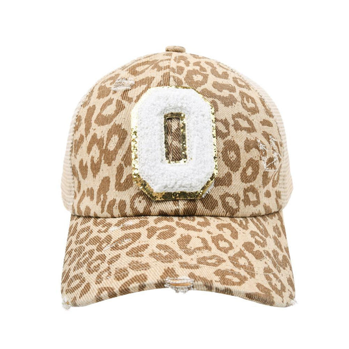 New Leopard 26 Letter Baseball Cap Sports Permeable Mesh Cap