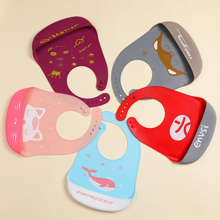 Baby Silicone Bib Waterproof Super Soft Children's Saliva Bag