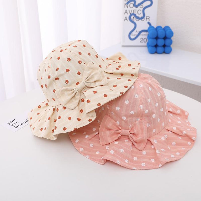 Cute Polka Dot Bow Children's Sun Hat