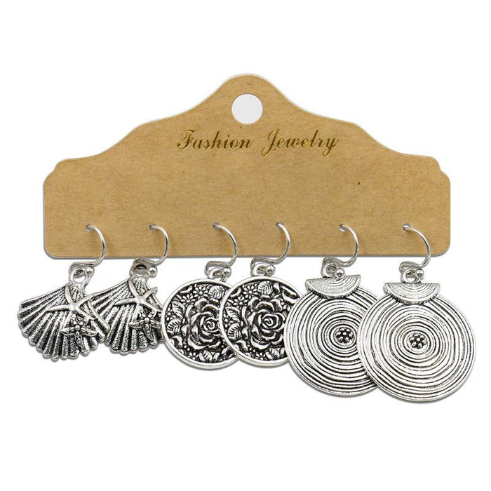 Flower Circle Earring Set female