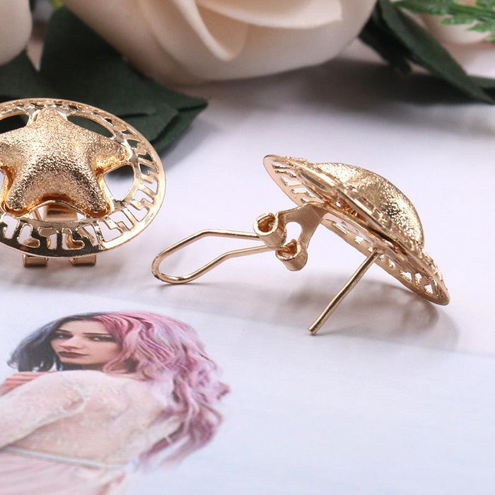 New Vintage Fashion Creativity Exaggerated Gold Earrings Jewelry