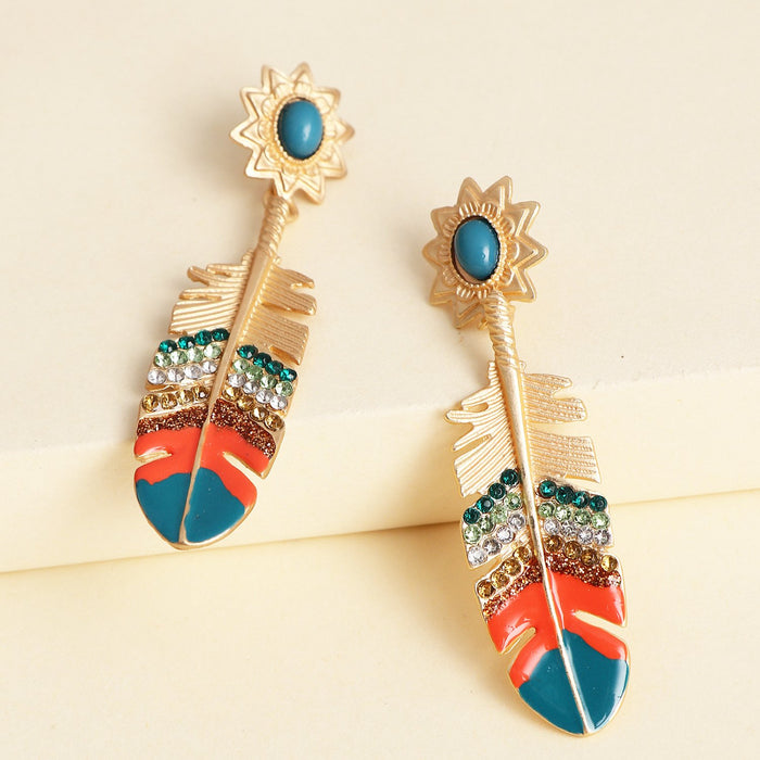 New Female National Style Feather Earrings Accessories