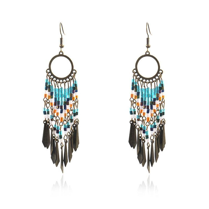 Ethnic Vintage Boho Beads Tassel Earrings