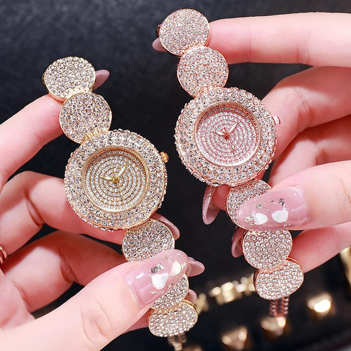 Women Wristwatch Rhinestone Romance Fashion Ladies Steel Quartz Clock