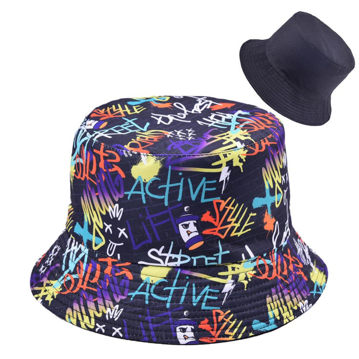 Multi-style Printed Fisherman Hat Outdoor Sun Hat Double-sided