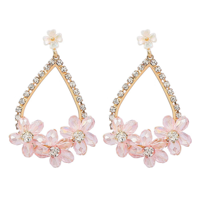 Fashion Exaggerated Geometric Floral Stud Earrings