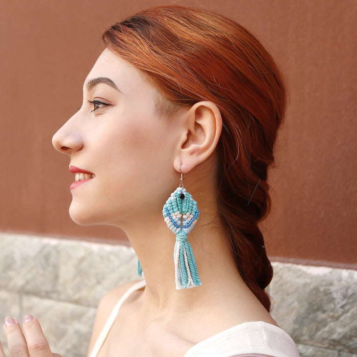 Bohemia Fish Sytle Hand Woven Tassel Earrings