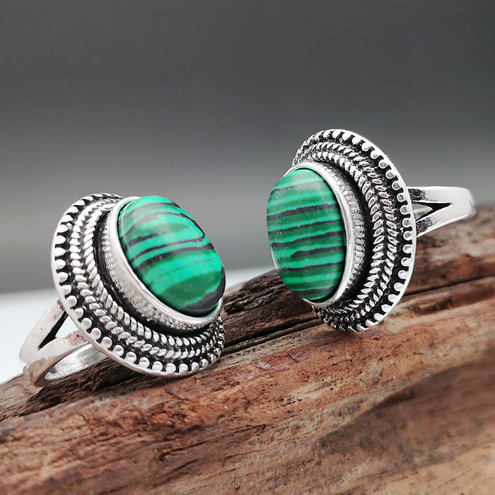 New Fashion Creative Watermelon Green Natural Stone Ring