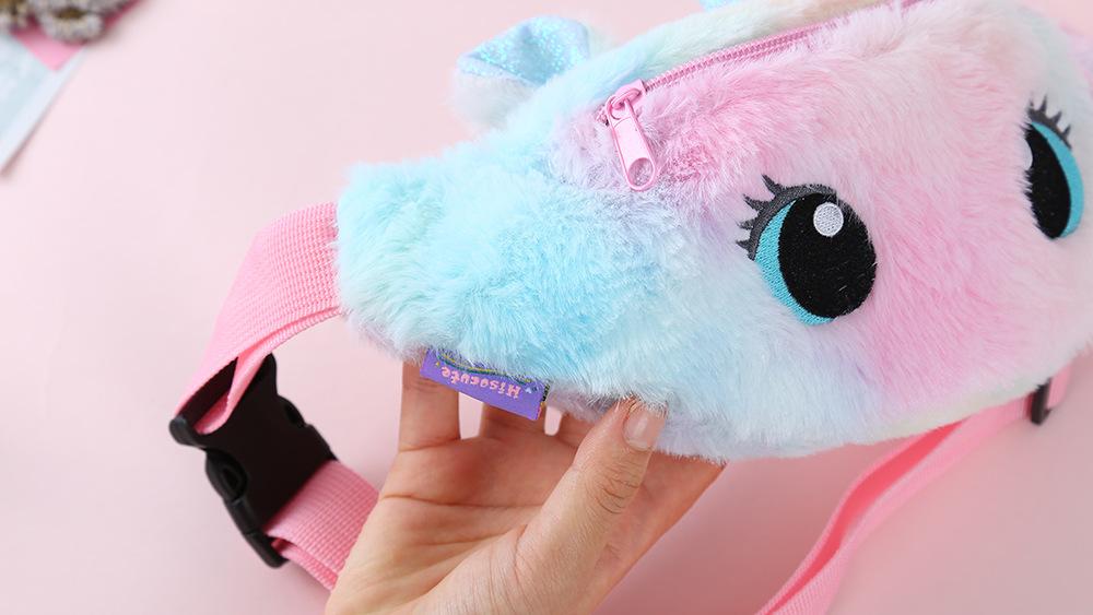 Unicorn Cartoon Plush Shoulder Bag | Purse For Girl