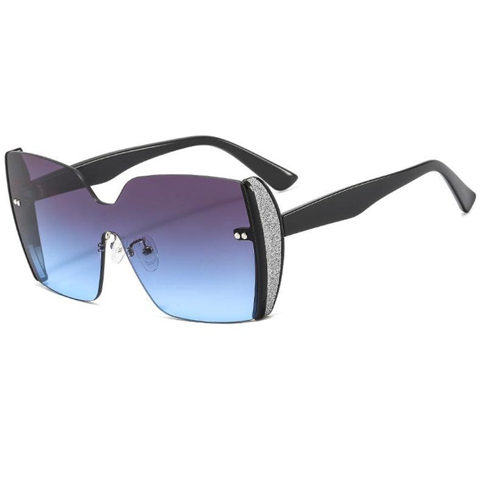 One piece half frame Sequin Sunglasses