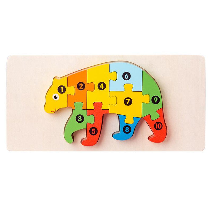 Wooden Early Childhood Education Three-dimensional Puzzle Building Block Toy